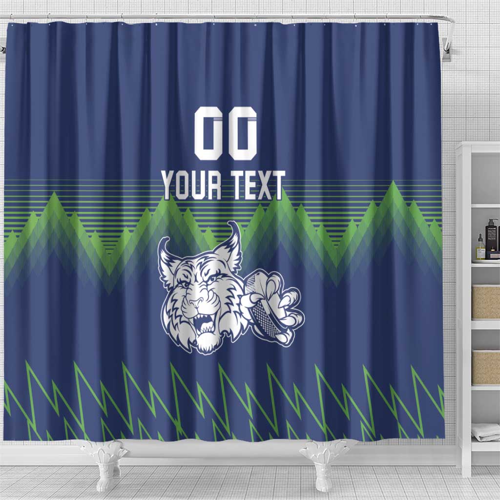 Custom Slovenia Hockey Shower Curtain Slovenija Lynx Mascot