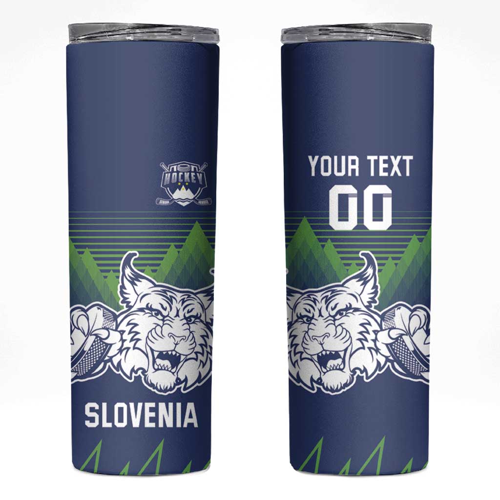 Custom Slovenia Hockey Skinny Tumbler Slovenija Lynx Mascot