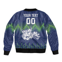 Custom Slovenia Hockey Sleeve Zip Bomber Jacket Slovenija Lynx Mascot