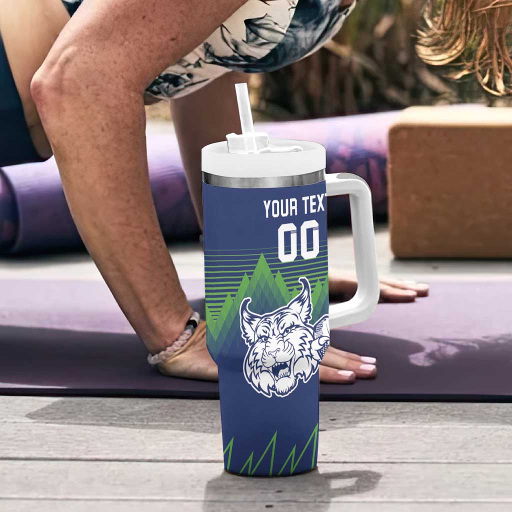 Custom Slovenia Hockey Tumbler With Handle Slovenija Lynx Mascot