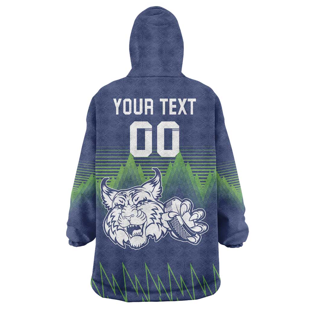 Custom Slovenia Hockey Wearable Blanket Hoodie Slovenija Lynx Mascot