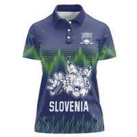 Custom Slovenia Hockey Women Polo Shirt Slovenija Lynx Mascot