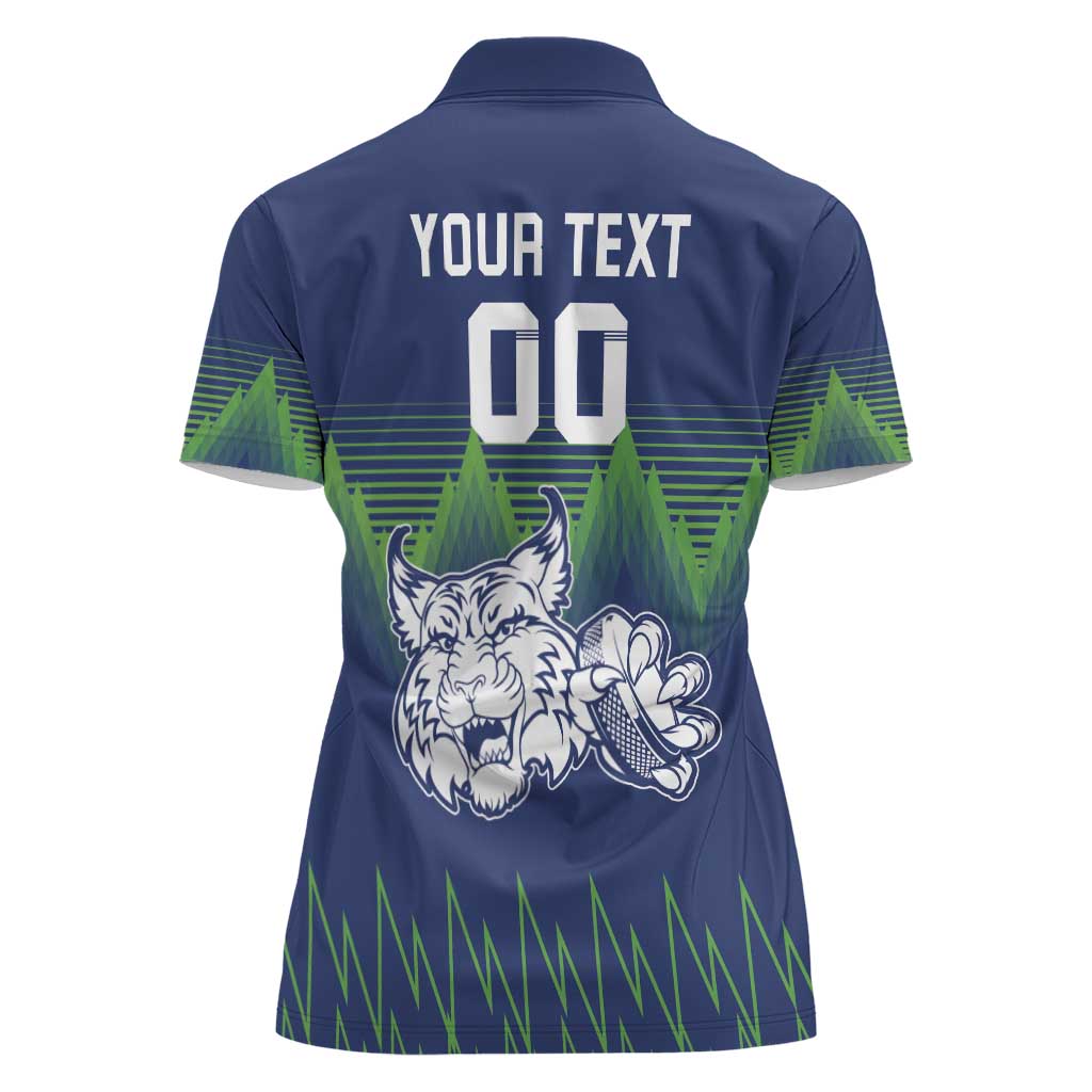 Custom Slovenia Hockey Women Polo Shirt Slovenija Lynx Mascot