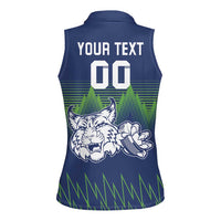 Custom Slovenia Hockey Women Sleeveless Polo Shirt Slovenija Lynx Mascot