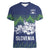 Custom Slovenia Hockey Women V-Neck T-Shirt Slovenija Lynx Mascot