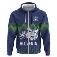 Custom Slovenia Hockey Zip Hoodie Slovenija Lynx Mascot
