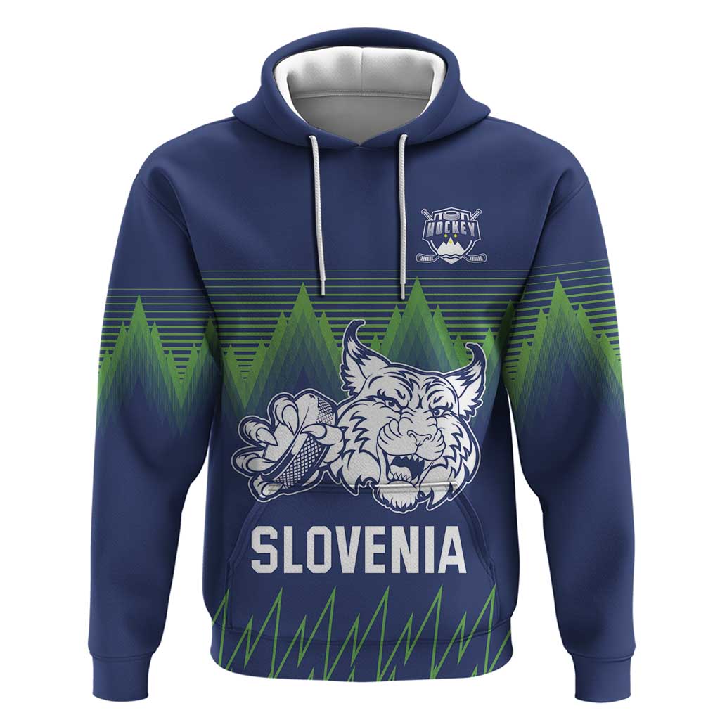 Custom Slovenia Hockey Zip Hoodie Slovenija Lynx Mascot