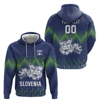 Custom Slovenia Hockey Zip Hoodie Slovenija Lynx Mascot