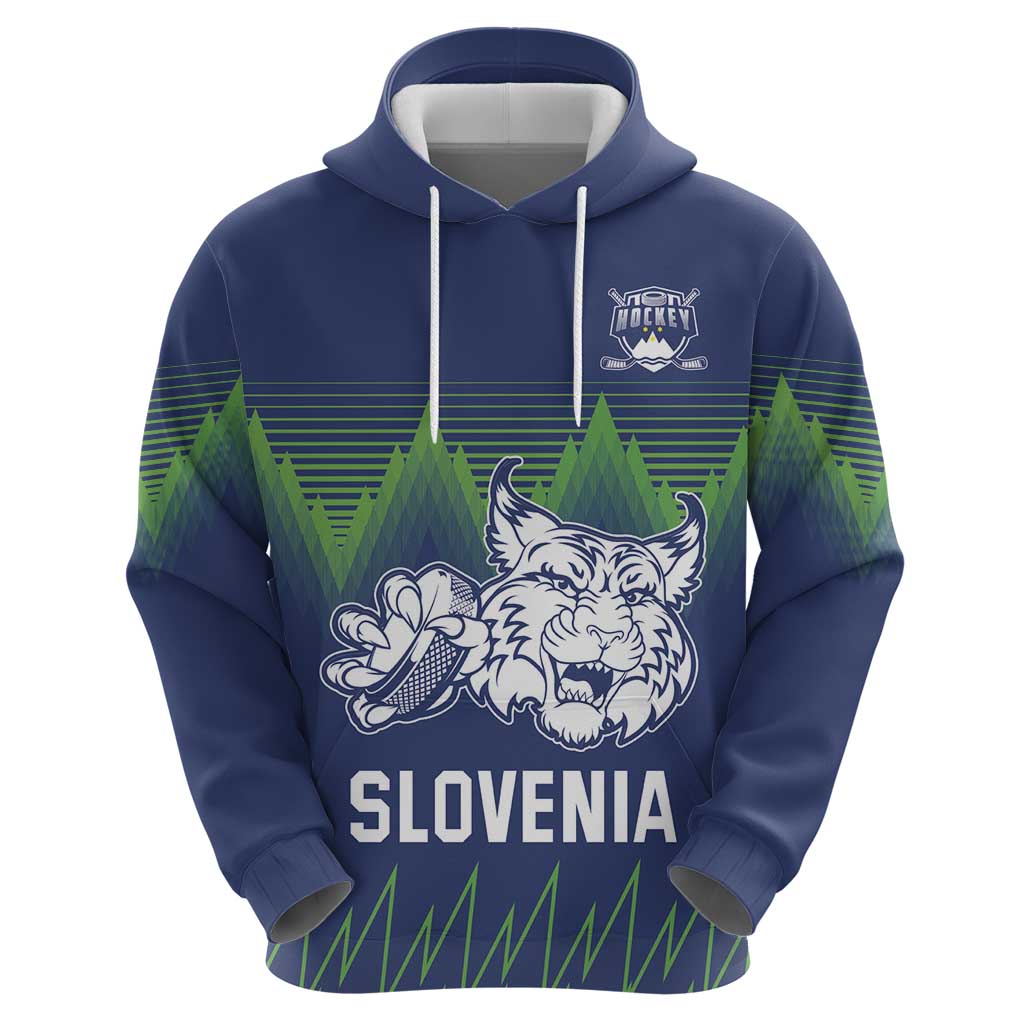 Custom Slovenia Hockey Zip Hoodie Slovenija Lynx Mascot