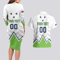 Custom Slovenia Hockey Couples Matching Long Sleeve Bodycon Dress and Hawaiian Shirt Risi Go Champions