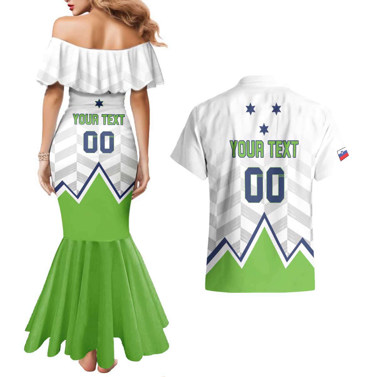 Custom Slovenia Hockey Couples Matching Mermaid Dress and Hawaiian Shirt Risi Go Champions