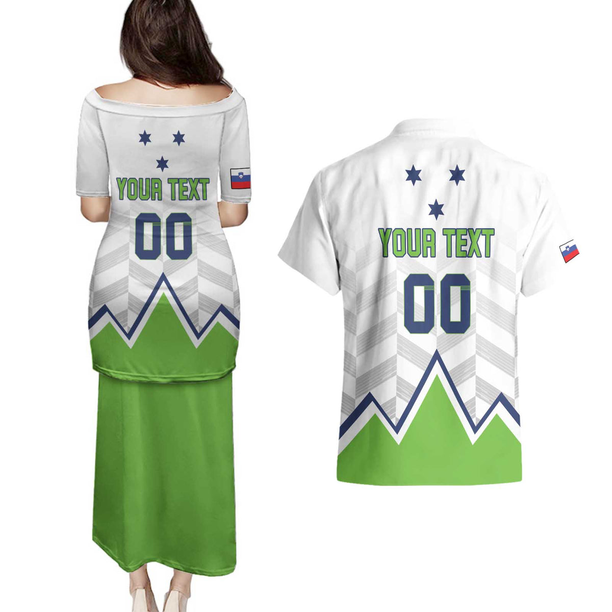 Custom Slovenia Hockey Couples Matching Puletasi and Hawaiian Shirt Risi Go Champions