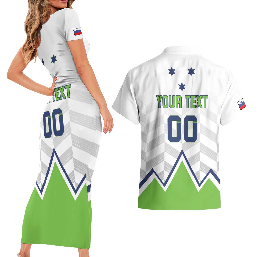 Custom Slovenia Hockey Couples Matching Short Sleeve Bodycon Dress and Hawaiian Shirt Risi Go Champions