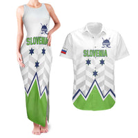 Custom Slovenia Hockey Couples Matching Tank Maxi Dress and Hawaiian Shirt Risi Go Champions