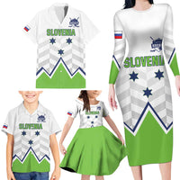 Custom Slovenia Hockey Family Matching Long Sleeve Bodycon Dress and Hawaiian Shirt Risi Go Champions