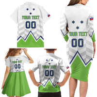 Custom Slovenia Hockey Family Matching Long Sleeve Bodycon Dress and Hawaiian Shirt Risi Go Champions