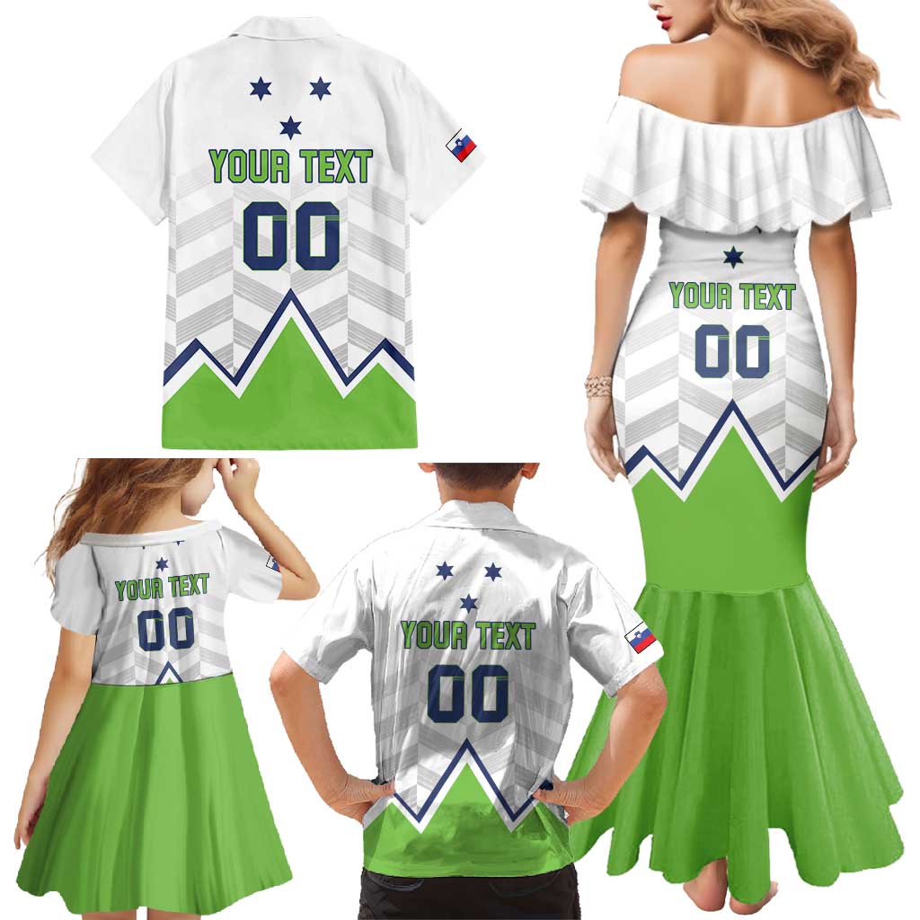 Custom Slovenia Hockey Family Matching Mermaid Dress and Hawaiian Shirt Risi Go Champions
