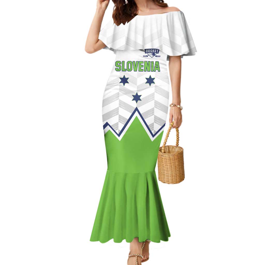 Custom Slovenia Hockey Family Matching Mermaid Dress and Hawaiian Shirt Risi Go Champions