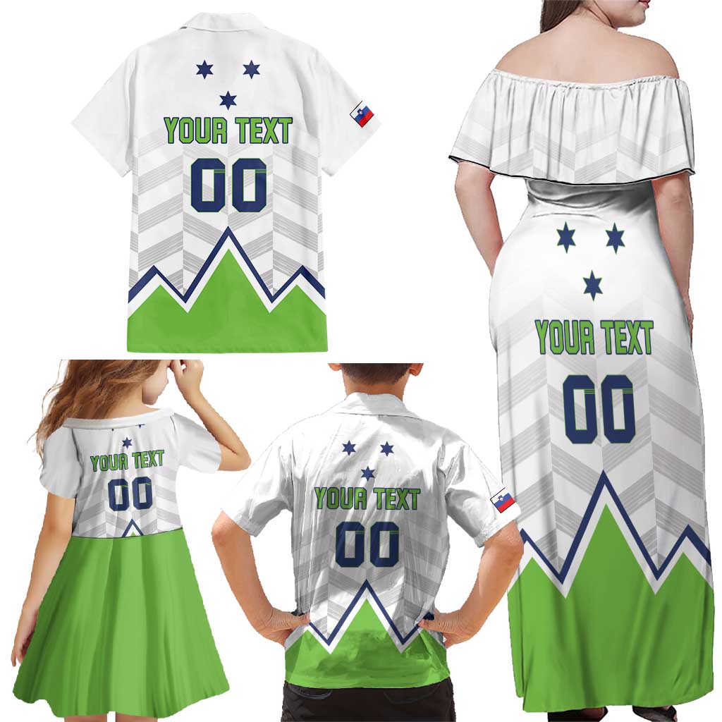 Custom Slovenia Hockey Family Matching Off Shoulder Maxi Dress and Hawaiian Shirt Risi Go Champions