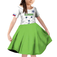 Custom Slovenia Hockey Family Matching Off Shoulder Short Dress and Hawaiian Shirt Risi Go Champions