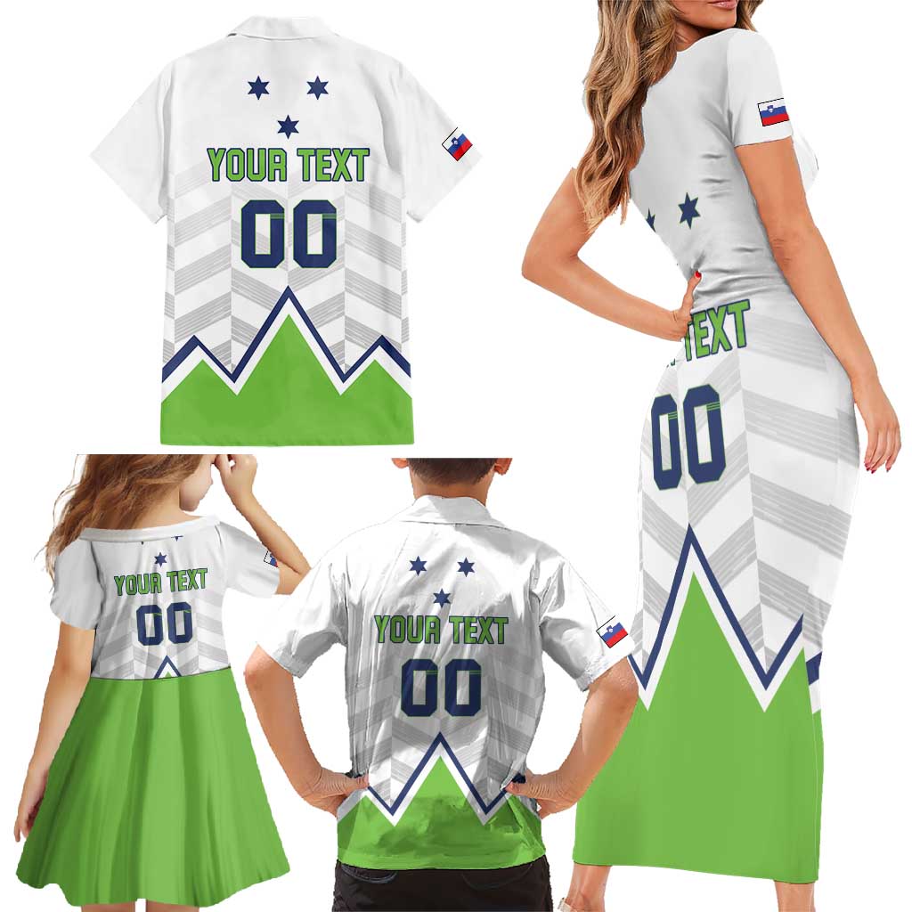 Custom Slovenia Hockey Family Matching Short Sleeve Bodycon Dress and Hawaiian Shirt Risi Go Champions