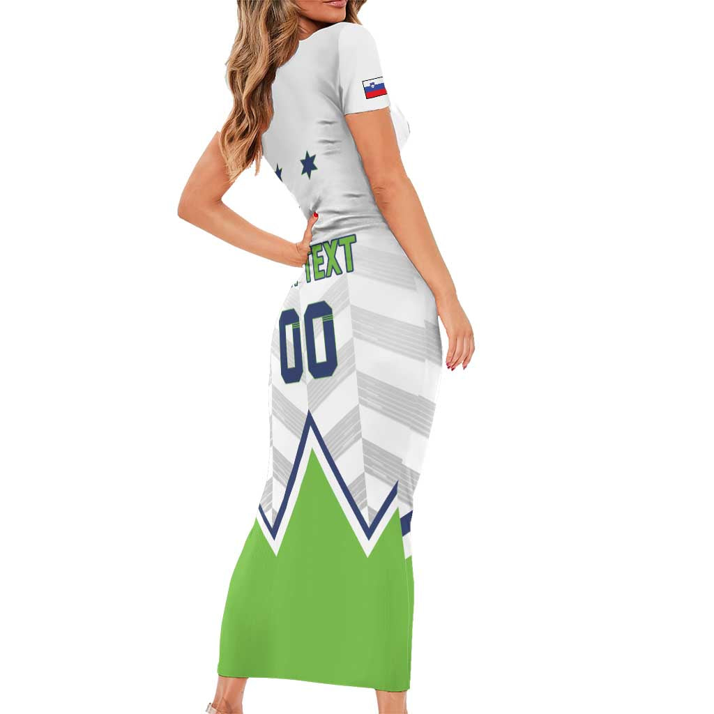 Custom Slovenia Hockey Family Matching Short Sleeve Bodycon Dress and Hawaiian Shirt Risi Go Champions