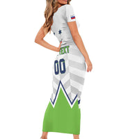 Custom Slovenia Hockey Family Matching Short Sleeve Bodycon Dress and Hawaiian Shirt Risi Go Champions