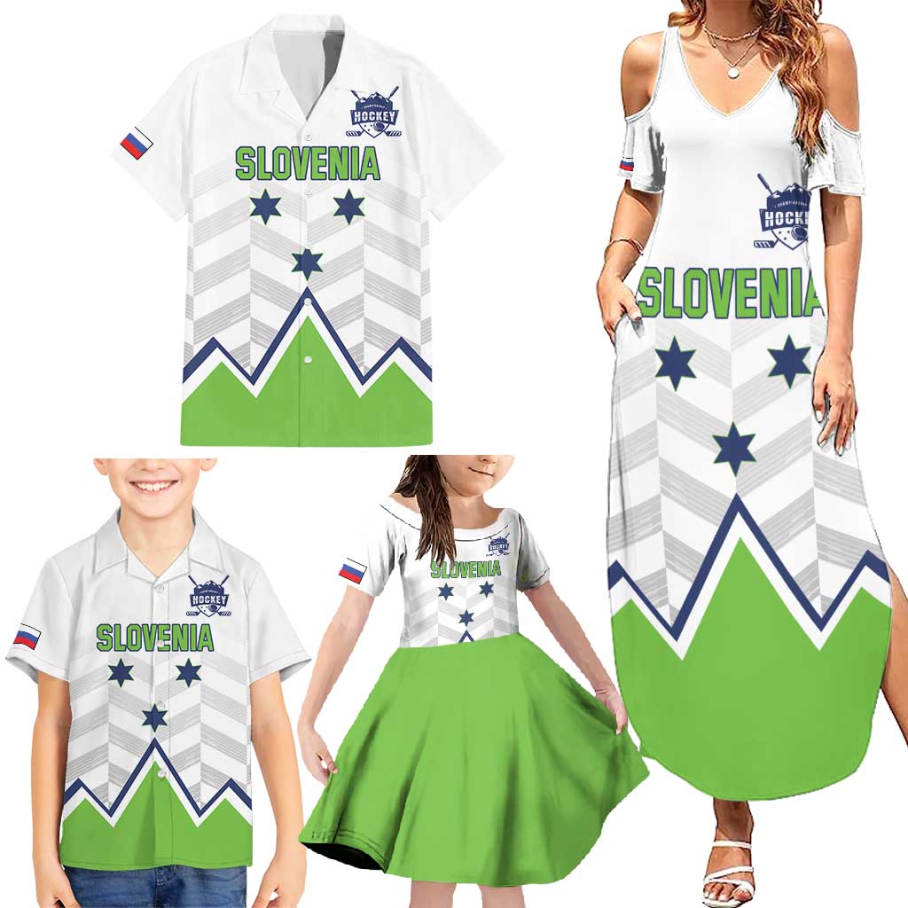 Custom Slovenia Hockey Family Matching Summer Maxi Dress and Hawaiian Shirt Risi Go Champions