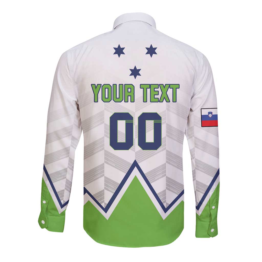 Custom Slovenia Hockey Long Sleeve Button Shirt Risi Go Champions