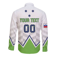 Custom Slovenia Hockey Long Sleeve Button Shirt Risi Go Champions
