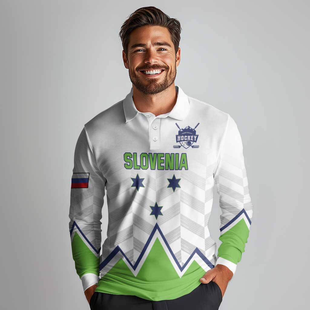 Custom Slovenia Hockey Long Sleeve Polo Shirt Risi Go Champions