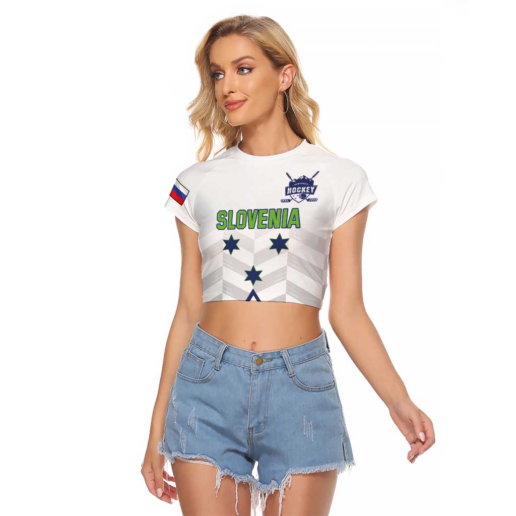 Custom Slovenia Hockey Raglan Cropped T Shirt Risi Go Champions