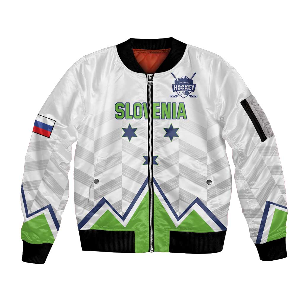 Custom Slovenia Hockey Sleeve Zip Bomber Jacket Risi Go Champions