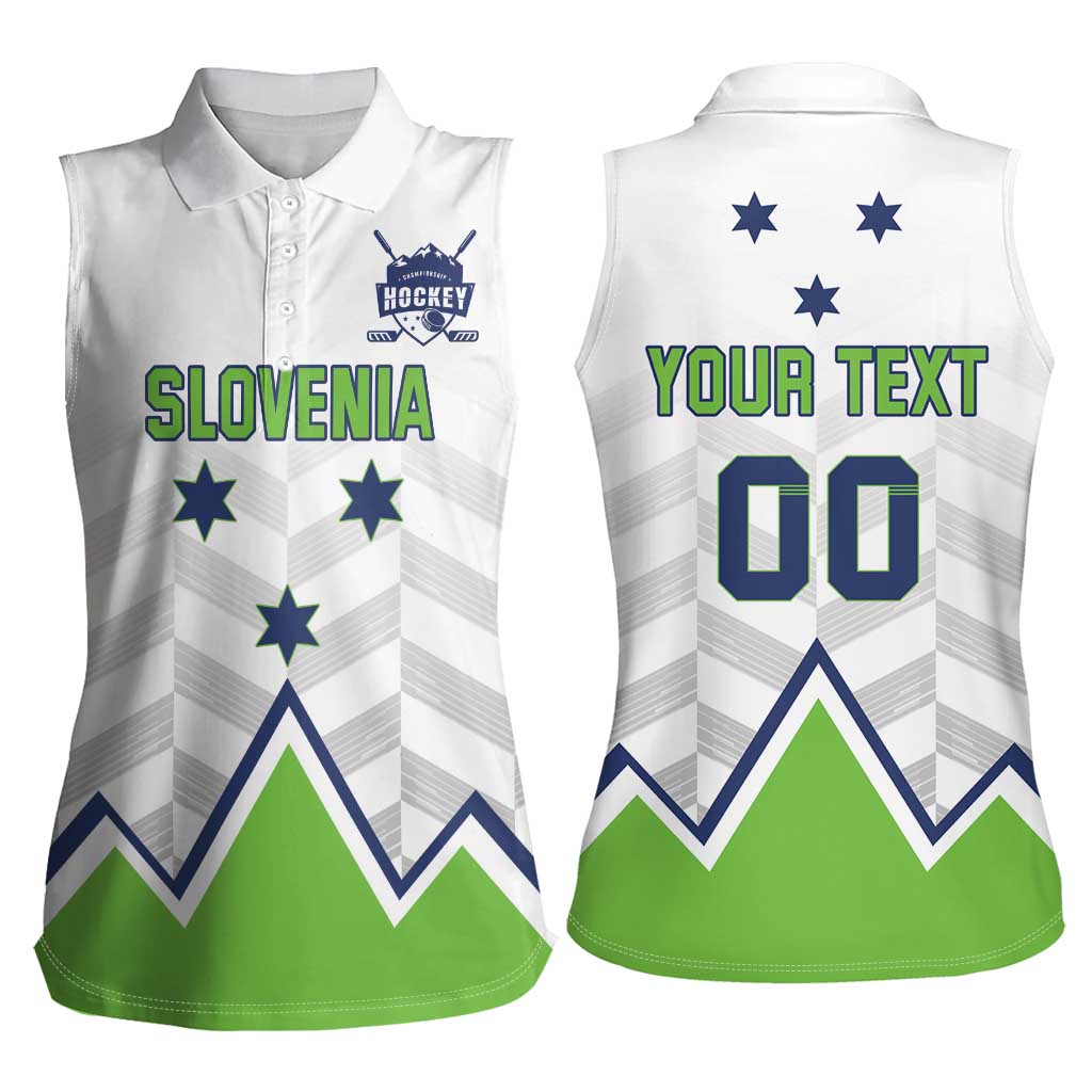 Custom Slovenia Hockey Women Sleeveless Polo Shirt Risi Go Champions
