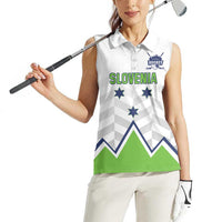 Custom Slovenia Hockey Women Sleeveless Polo Shirt Risi Go Champions