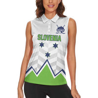 Custom Slovenia Hockey Women Sleeveless Polo Shirt Risi Go Champions