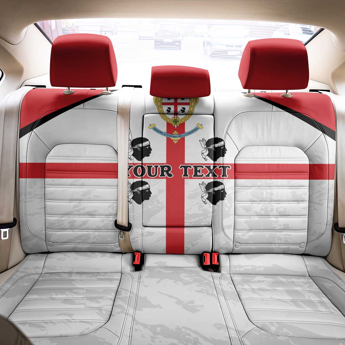 Personalized Sardinia Back Car Seat Cover Flag Style