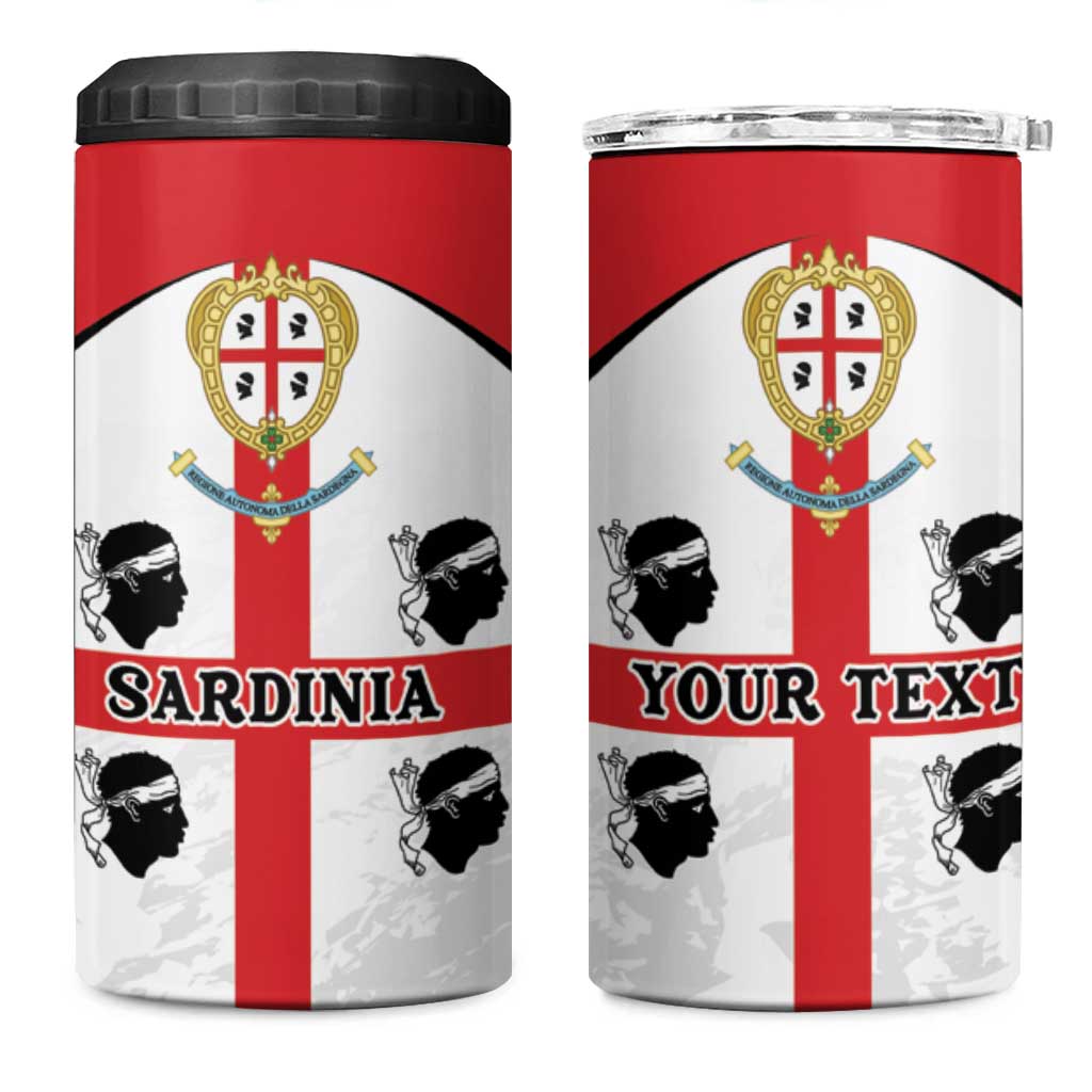 Personalized Sardinia 4 in 1 Can Cooler Tumbler Flag Style