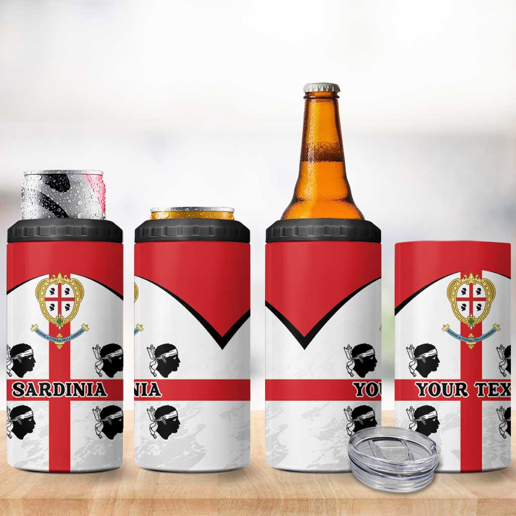 Personalized Sardinia 4 in 1 Can Cooler Tumbler Flag Style