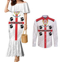 Personalized Sardinia Couples Matching Mermaid Dress and Long Sleeve Button Shirt Flag Style