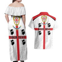 Personalized Sardinia Couples Matching Off Shoulder Maxi Dress and Hawaiian Shirt Flag Style
