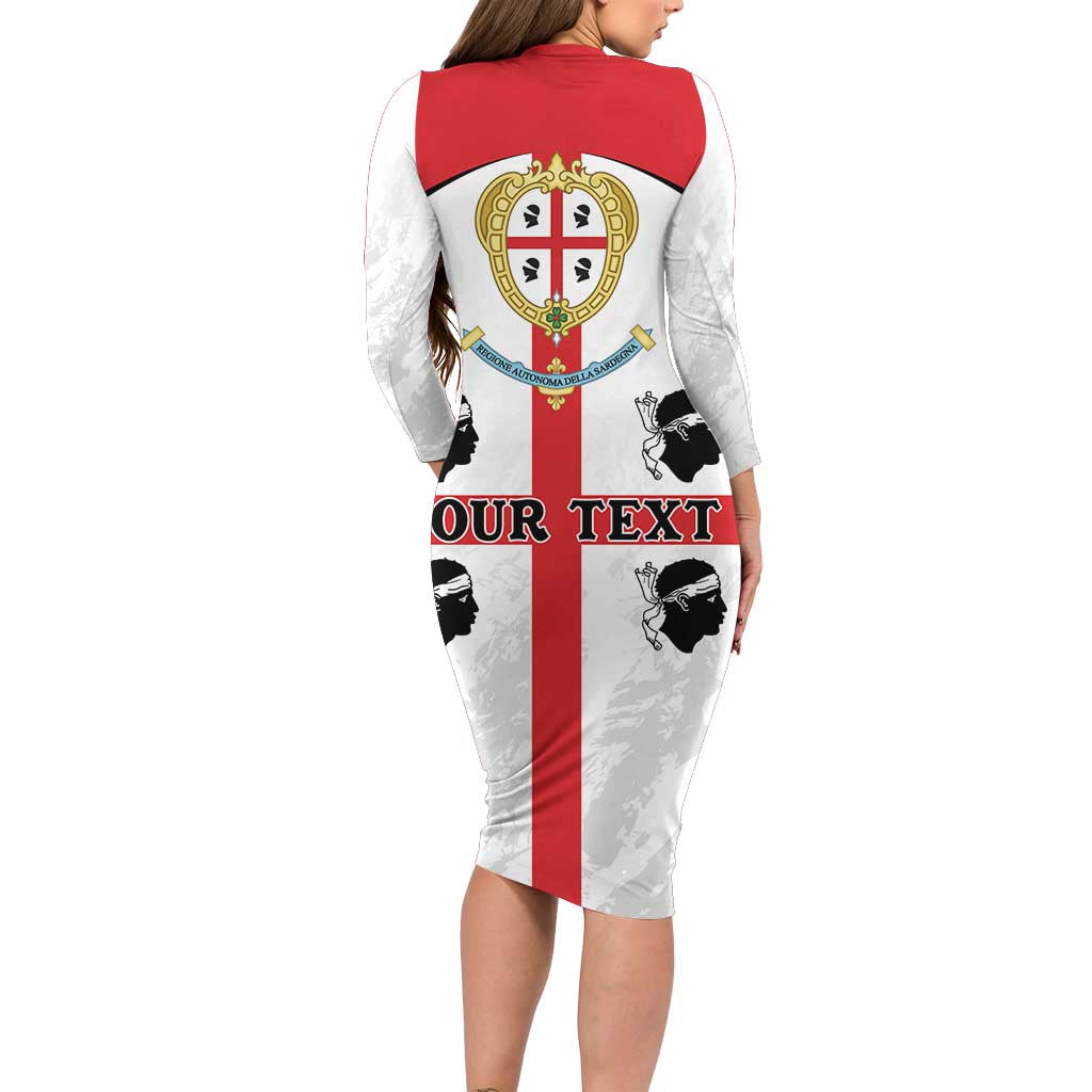 Personalized Sardinia Family Matching Long Sleeve Bodycon Dress and Hawaiian Shirt Flag Style