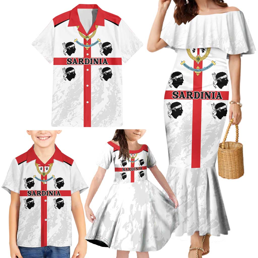 Personalized Sardinia Family Matching Mermaid Dress and Hawaiian Shirt Flag Style