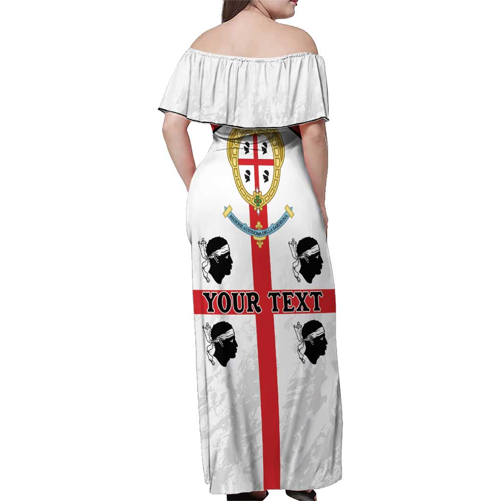 Personalized Sardinia Family Matching Off Shoulder Maxi Dress and Hawaiian Shirt Flag Style