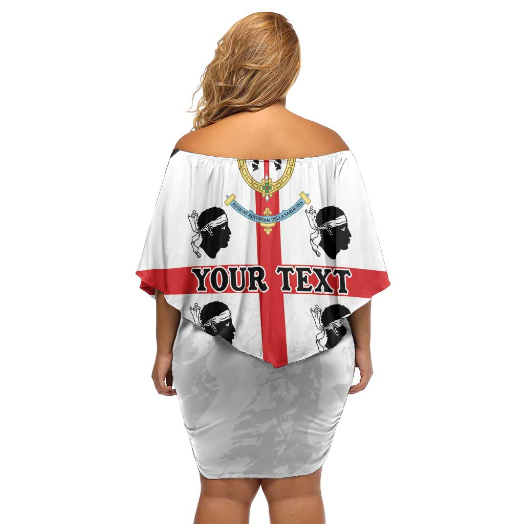 Personalized Sardinia Family Matching Off Shoulder Short Dress and Hawaiian Shirt Flag Style