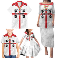 Personalized Sardinia Family Matching Puletasi and Hawaiian Shirt Flag Style