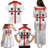 Personalized Sardinia Family Matching Puletasi and Hawaiian Shirt Flag Style