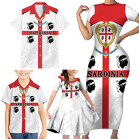 Personalized Sardinia Family Matching Short Sleeve Bodycon Dress and Hawaiian Shirt Flag Style