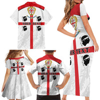 Personalized Sardinia Family Matching Short Sleeve Bodycon Dress and Hawaiian Shirt Flag Style