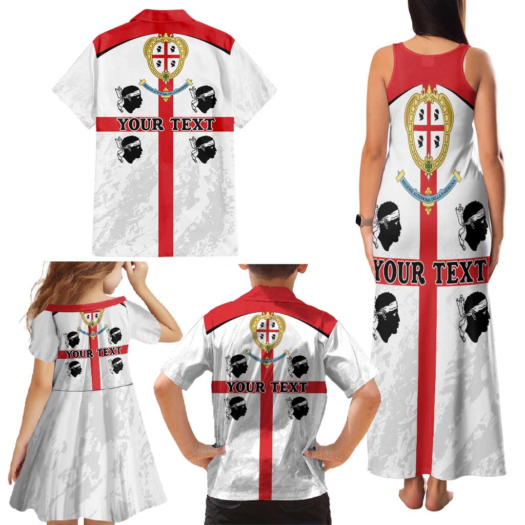 Personalized Sardinia Family Matching Tank Maxi Dress and Hawaiian Shirt Flag Style